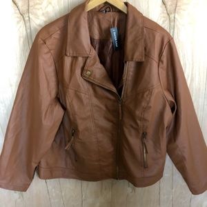 Outer Edge bikers jacket faux leather plus size 3X